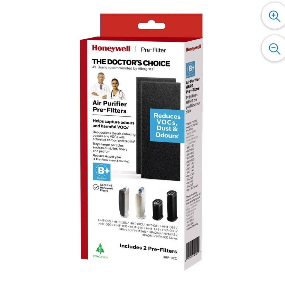 BNIB Honeywell HRF-B2C Pre-Filter (B+) for Air Purifiers